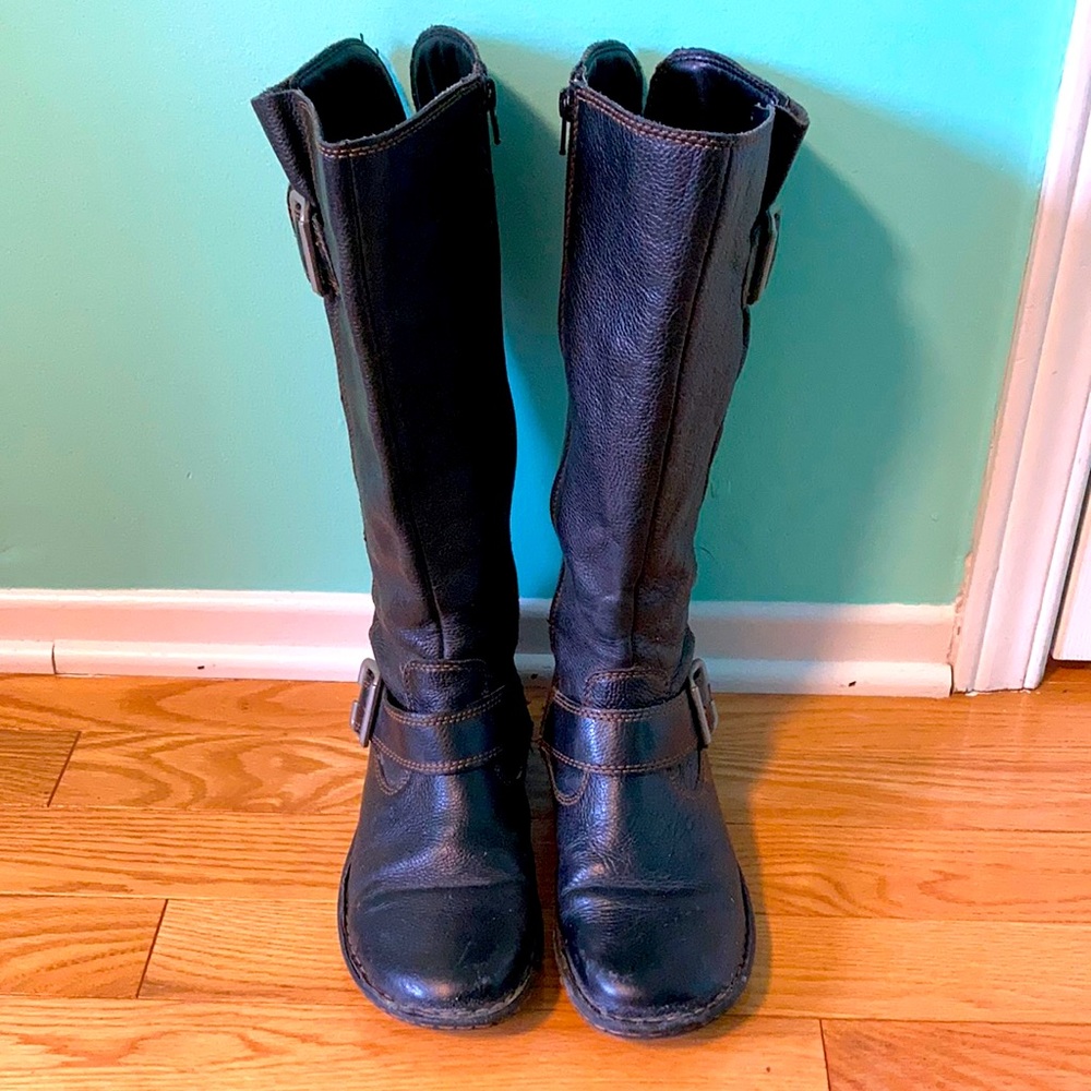 BOC black leather boots size 8